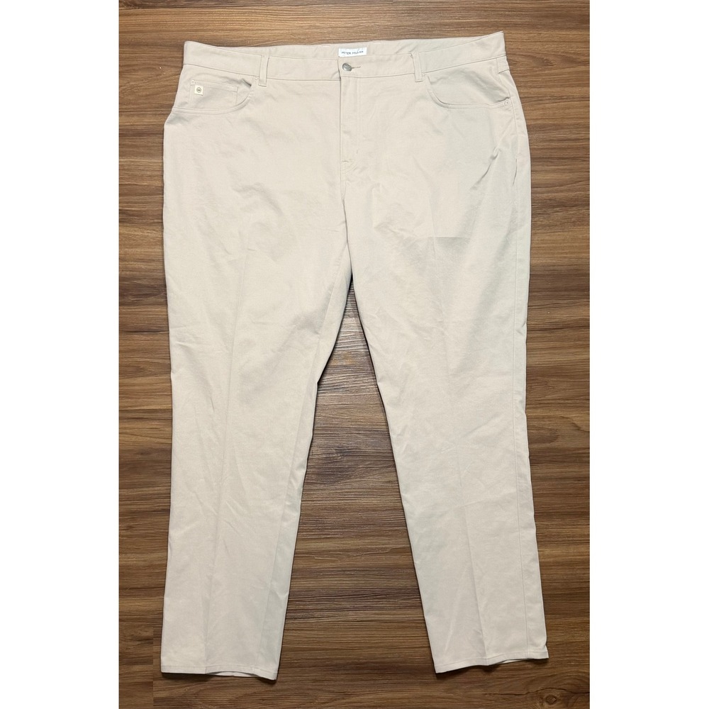 Peter Millar EB66 Performance Five-Pocket Pants Khaki Tan Men Sz 44x30 ME0EB66FB